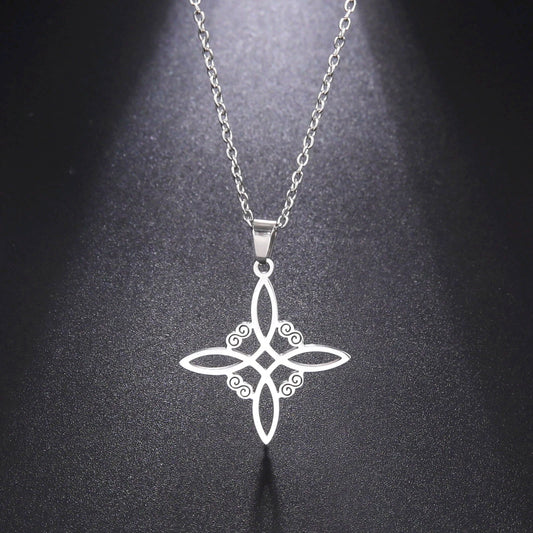 Witchcraft Witch Knot Necklace Stainless Steel Choker Necklaces Vintage Amulet Supernatural Jewelry Gift for Women
