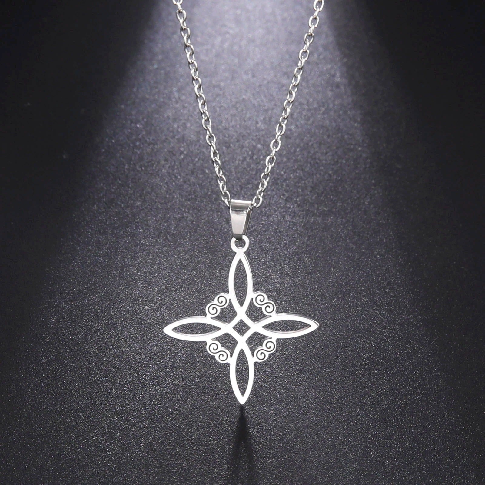 Witchcraft Witch Knot Necklace Stainless Steel Choker Necklaces Vintage Amulet Supernatural Jewelry Gift for Women