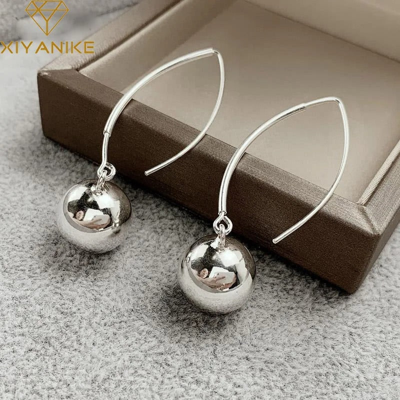 Summer Long Drop Ball Earrings for Women Trendy Party Jewelry