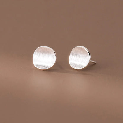 Elegant 925 Silver Frosting Round Earrings Engagement Women
