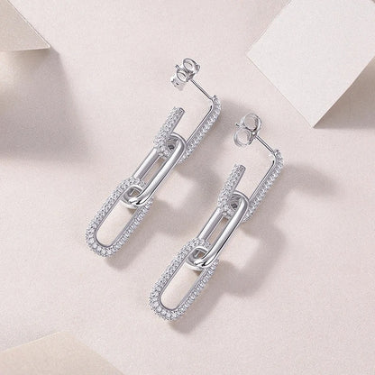 Simple Charm U-Shaped Earrings Sterling Silver Women Jewelry