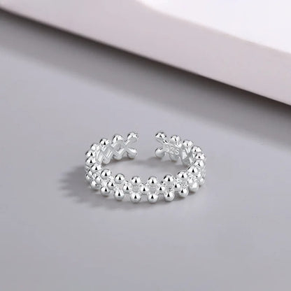 Silver Ball Open Rings For Women Wedding Luxury Quality Jewelry Accessories Jewelry.