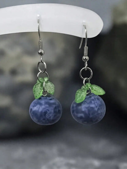 Fun Blueberry Earrings 1 Pair Women Daily or Vacation Outfits