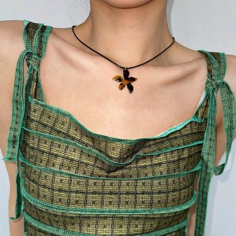 Simple Maple Leaf Choker Necklace Fashion Acrylic Clavicle Chain Jewelry