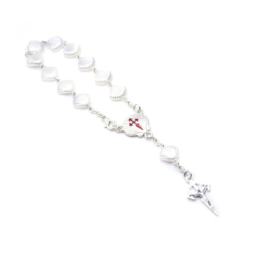 Santiago Plastic Shell Cross Rosary Bracelets Catholic Religious Jewelry For Men Women