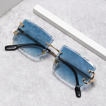 Men & Women Square Sunglasses Frameless Colored Lens Fashion