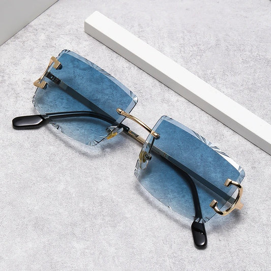 Men & Women Square Sunglasses Frameless Colored Lens Fashion