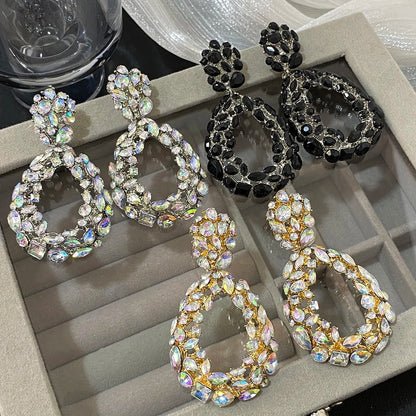 Rhinestone Droplet Drop Earrings for Women
