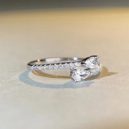 Huitan Bright Zirconia Finger Ring Dainty Chic Jewelry for Women Engagement Wedding