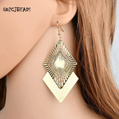 Trendy Leaves Tassel Earrings Women Long Irregular Punk Jewelry