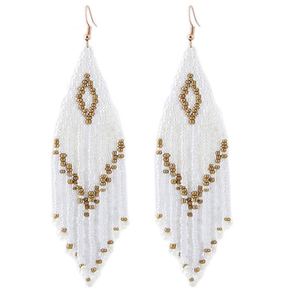 Ethnic Beads Long Earrings Fashion Statement Jewelry