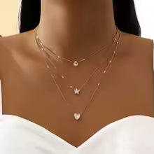 Multi-layer Star Heart Water Drop Necklace for Women