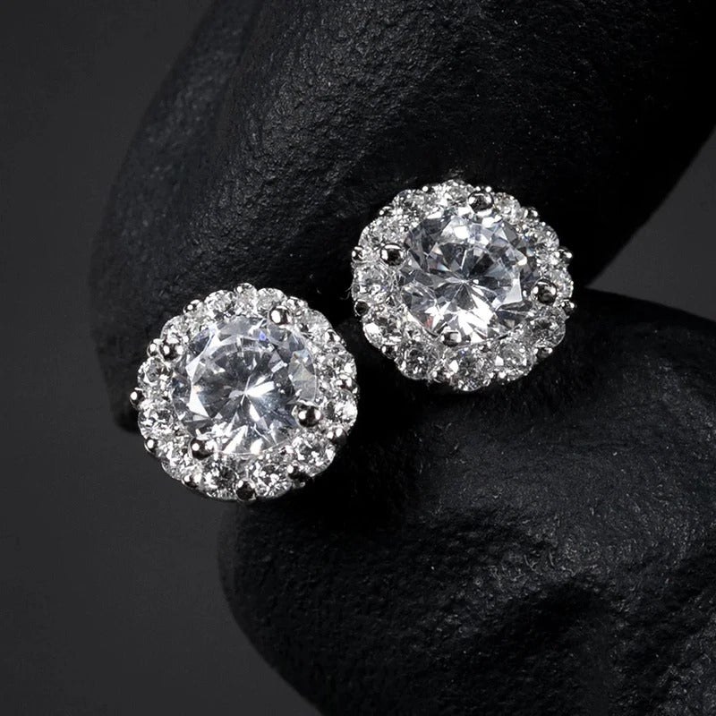 Cubic Zirconia Stud Earrings for Women & Men Couple Gift