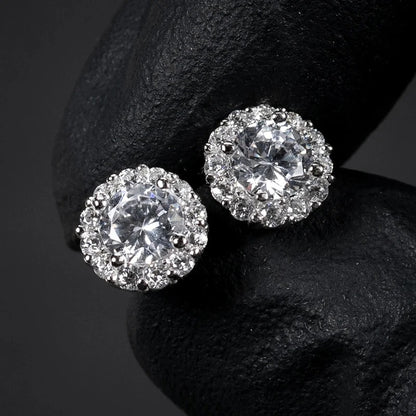 Cubic Zirconia Stud Earrings for Women & Men Couple Gift