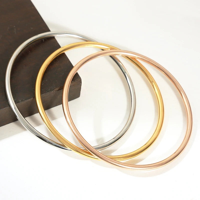 3 Pieces Stainless Steel Bracelets Bangles Women Gold Plated Waterproof
