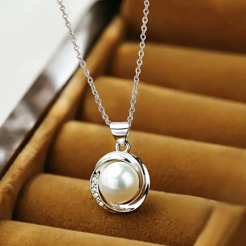 Delicate Bridal Wedding Necklace Graceful Female Simulate Pearl Pendant Accessories Elegant Lady Engagement Jewelry Gift