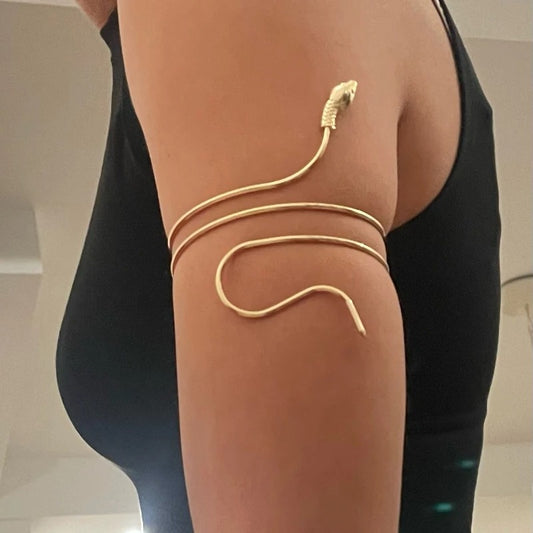 2025 Punk Coiled Snake Spiral Upper Arm Cuff Armlet Armband Bangle Women Jewelry Egypt Swirl Snake Arm Cuff Armlet Bracelet