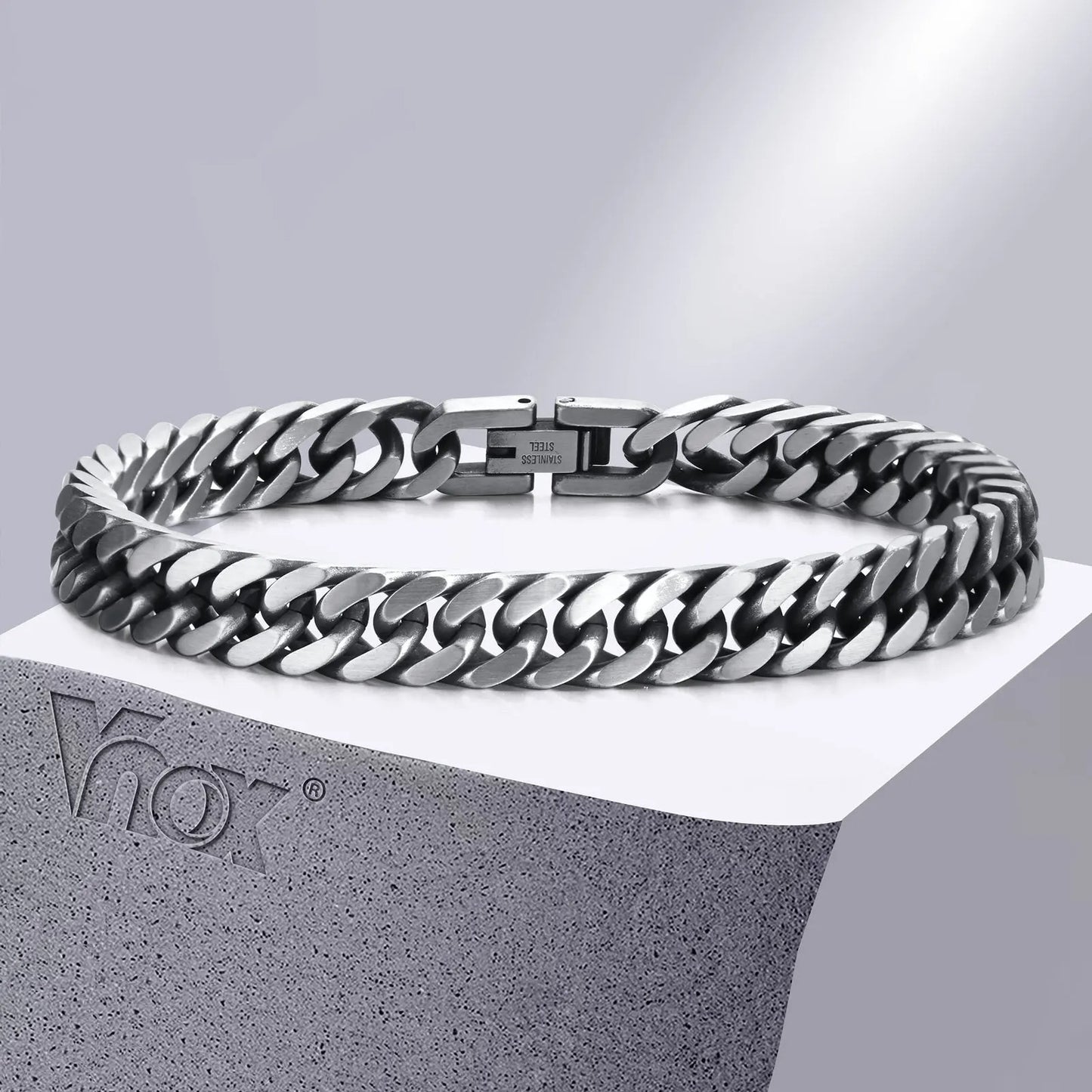 Vnox Chunky Cuban Chain Bracelet Vintage Stainless Steel Men’s Jewelry