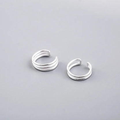 Elegant 925 Silver Clip-On Earrings Ear Cuff Women Jewelry