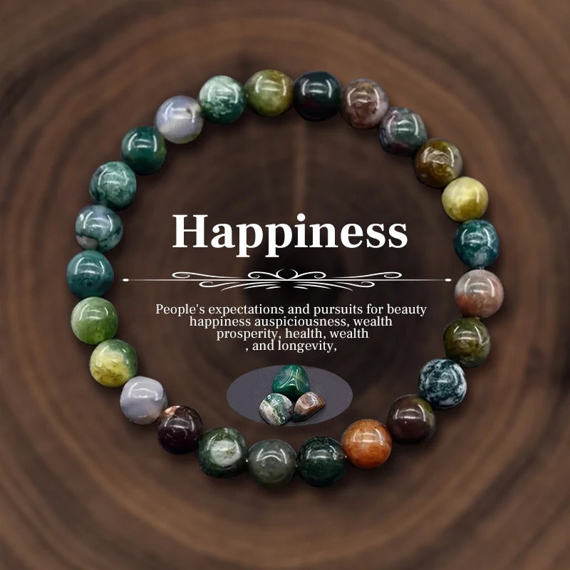 Natural Stone Beaded Bracelet – Amethyst, Quartz, Agate & Tiger Eye Healing Crystal Jewelry for Men & Women