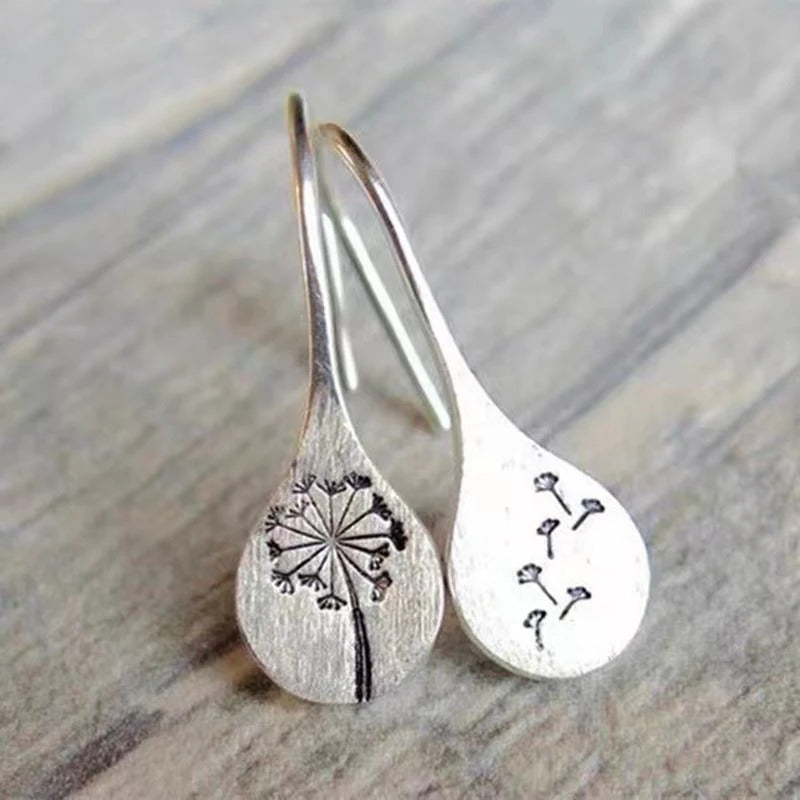 Women’s Silver Drop Earrings Plant Hook Exquisite Birthday Gift