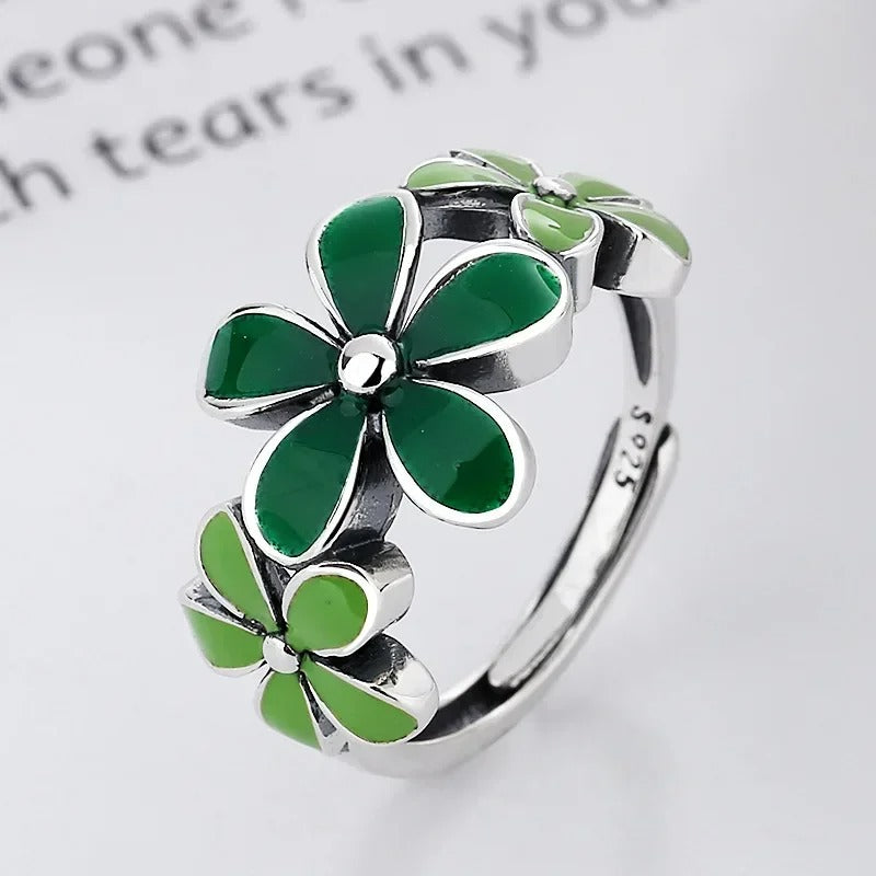Fashion Vintage Peacock Flower Ring Adjustable Simplicity Fashion Exquisite Women Jewelry Accessories Wedding Party Gifts
