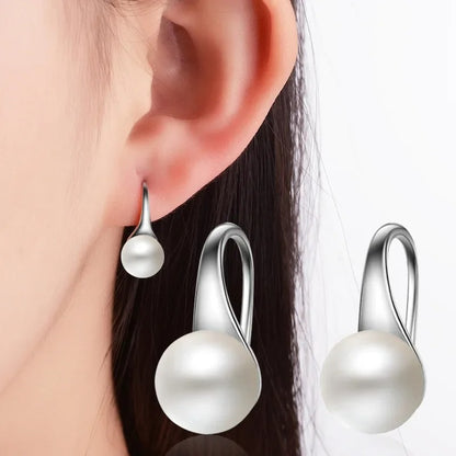 Elegant Freshwater Pearl Earrings – 925 Sterling Silver Needle Round Pearl Studs for Women, Classic Jewelry Gift