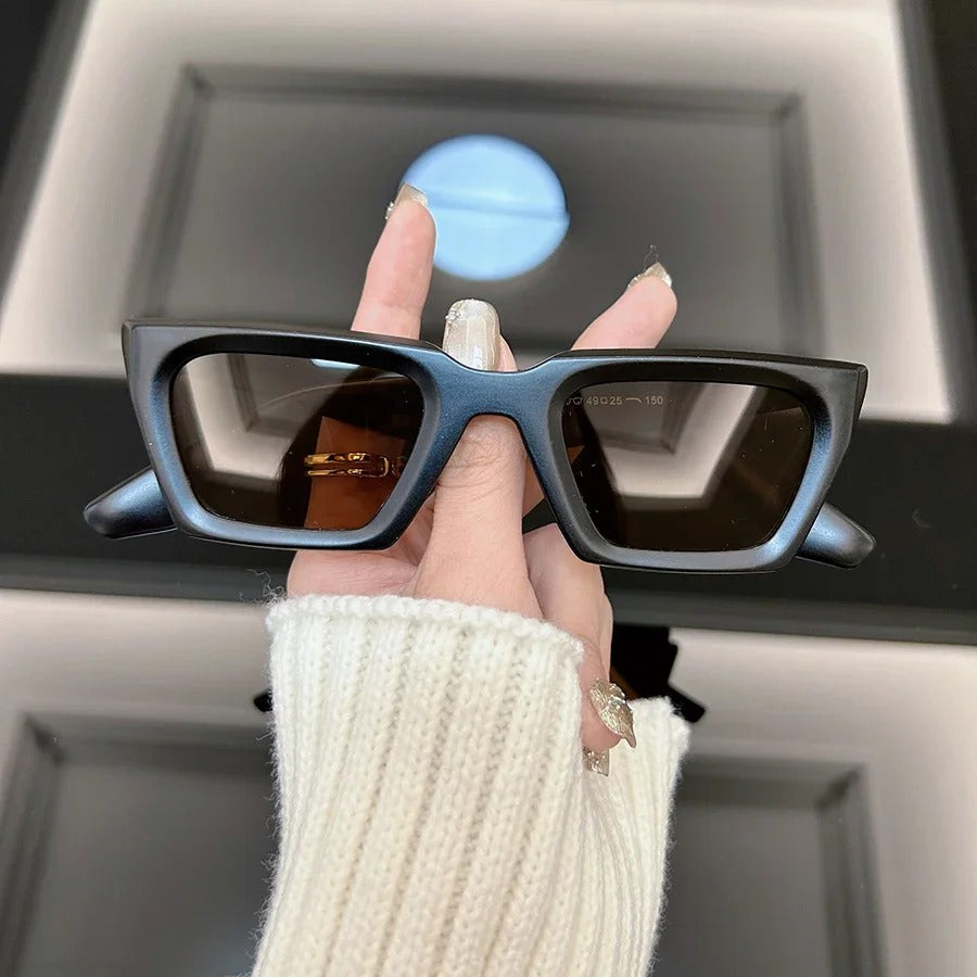 Square Fashion Sunglasses Women Men Brand Designer Vintage Cat Eye Frame Sun Glasses Female Male Mirror Shades Oculos De Sol
