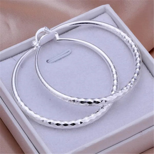 Fine Sterling Silver Hoop Earrings for Women Wedding Holiday Gifts