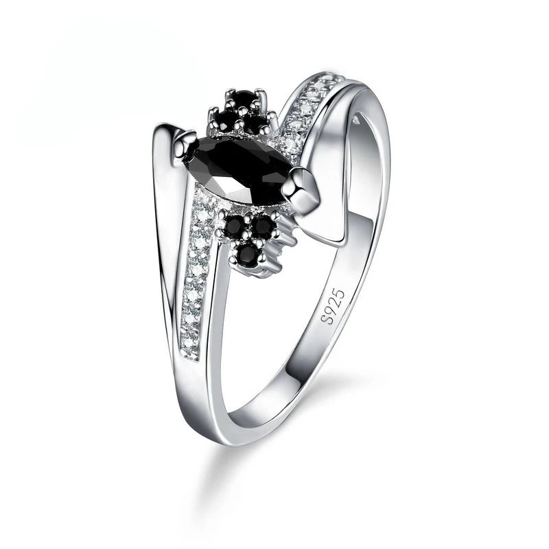 925 Sterling Silver Engagement Ring Austrian Crystal Prong Setting