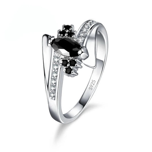 925 Sterling Silver Engagement Ring Austrian Crystal Prong Setting