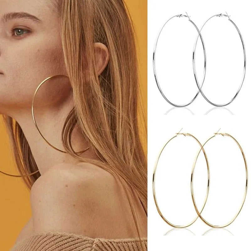 Circle Hoop Earrings for Women Men, Stainless Steel Ear Ring Fashion Jewelry Gift