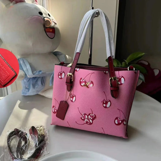 Cherry Tote Bag Large Capacity Summer Fashion Handheld & Crossbody Shopping Bag