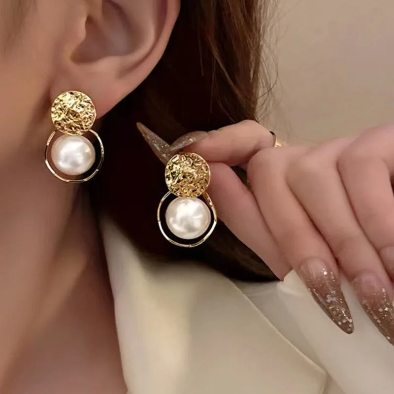 Luxury Big Round Pearl Drop Earrings for Women Gift