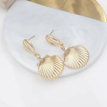 Natural Shell Conch Drop Earrings For Women Beach Small Gold Color Wedding Jewelry Gift