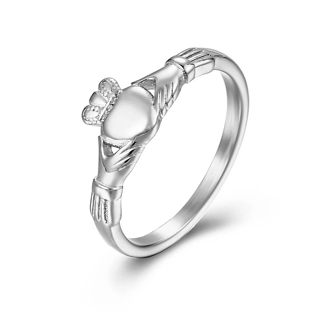 New Claddagh Rings Custom His Her Wedding Band Stainless Steel Initial Irish Love Ring for Friend,Friend,Husband,Wife,Lover