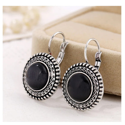 Big Drop Earrings Women’s Vintage Tibetan Silver Boho Jewelry