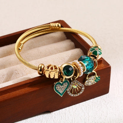 Stainless Steel Beaded Love Bracelet Trendy Women’s Jewelry