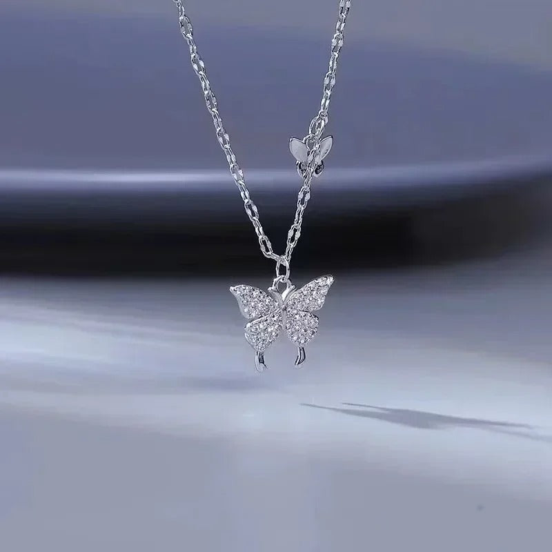 Silver Butterfly Pendant Necklace Trendy Women’s Jewelry