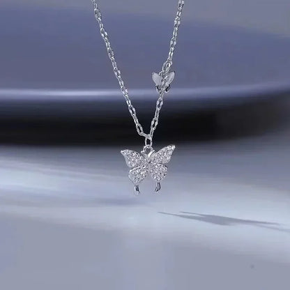 Silver Butterfly Pendant Necklace Trendy Women’s Jewelry