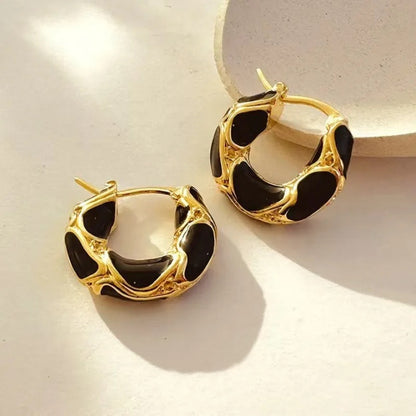 Stainless Steel Hoop Earrings for Women Girls Trendy Enamel Jewelry Gift