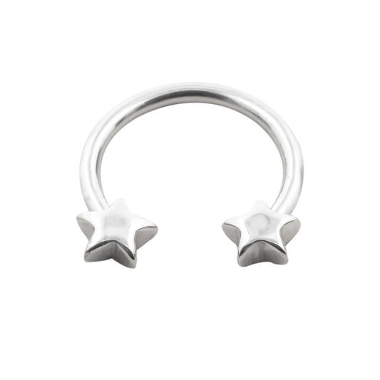 JHJT 16G Stainless Steel Horseshoe Nose Piercing Star Septum Nose Ring Women Nostril Body Jewelry