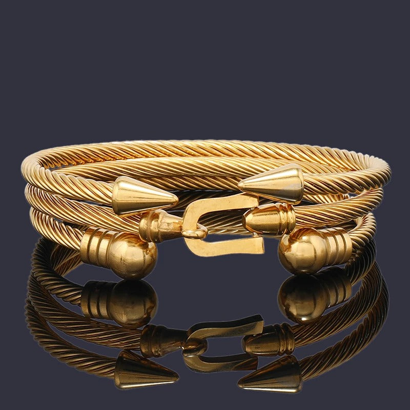 3pcs Luxury Stainless Steel Arrow Cuff Women Bracelet Women Jewelry Sets Couple Gift