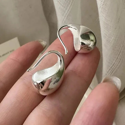 925 Sterling Silver Waterdrop Ball Earrings Women Trendy Jewelry