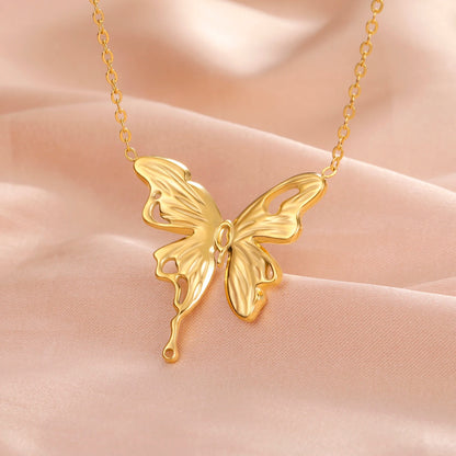 Butterfly Women's Stainless Steel Necklace Gold Color Choker Neck Chain Party Wedding Birthday Gift Trend 2025 Jewelry