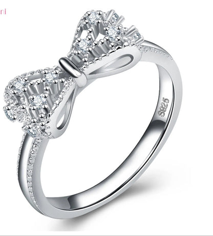 Silver Cubic Zirconia Ring for Women Wedding Engagement Jewelry