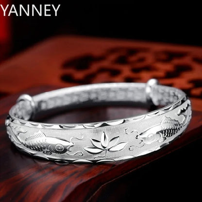 Luxury 925 Sterling Silver Pisces Lotus Bracelet for Women