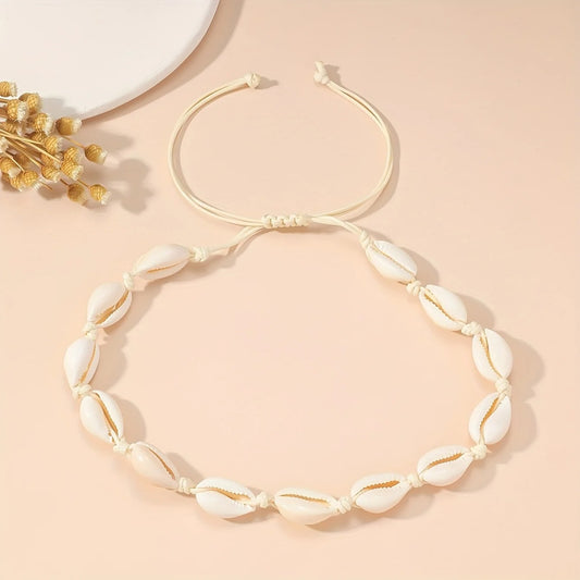 Minimalist Elegant Seashell Lady Necklace, Personality Vintage Beach Travel Style Jewelry Accessories
