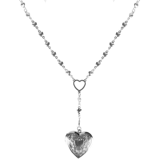 Personalized Heart Locket Necklace for Girls Stainless Steel- Heart Necklace