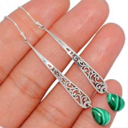 Vintage Elegant Green Drop Jewel Pendant Earrings, Stylish Women Creative Jewelry Gifts